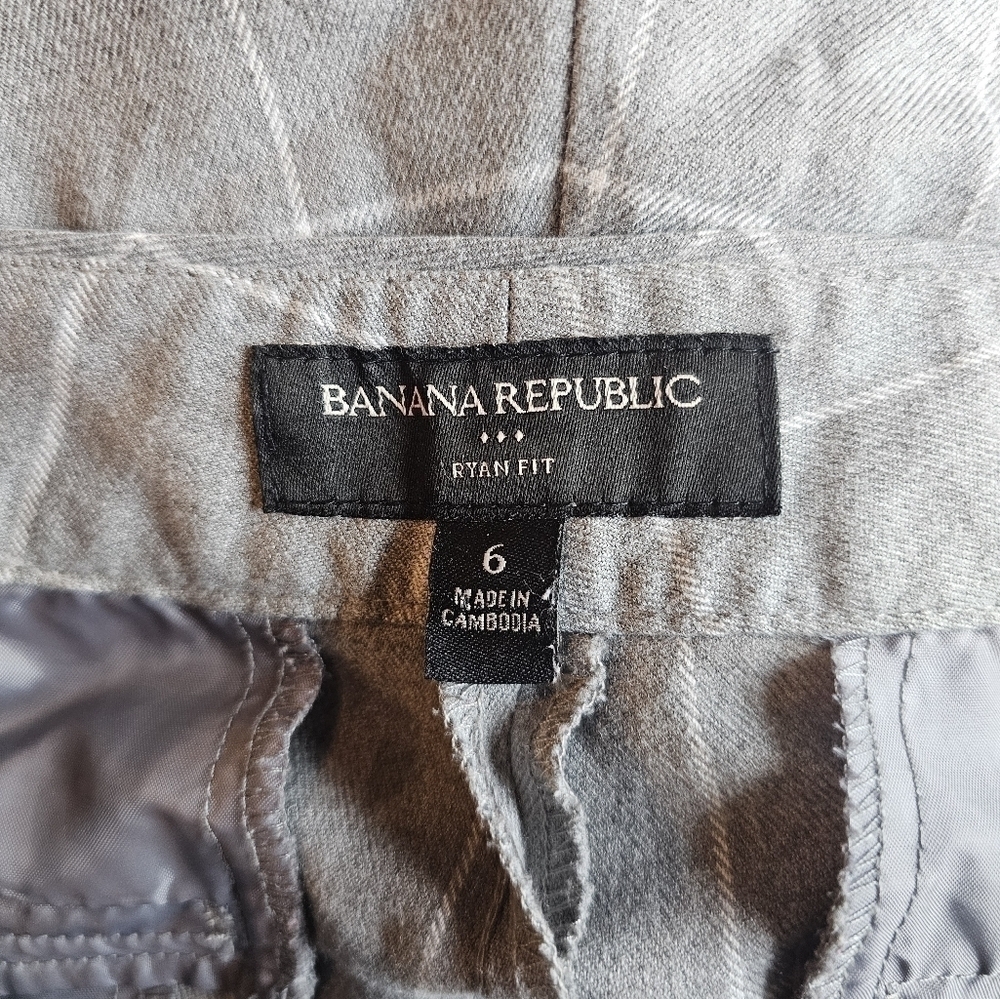 BANANA REPUBLIC plaid dress pants women’s size 6 - Picture 2 of 3